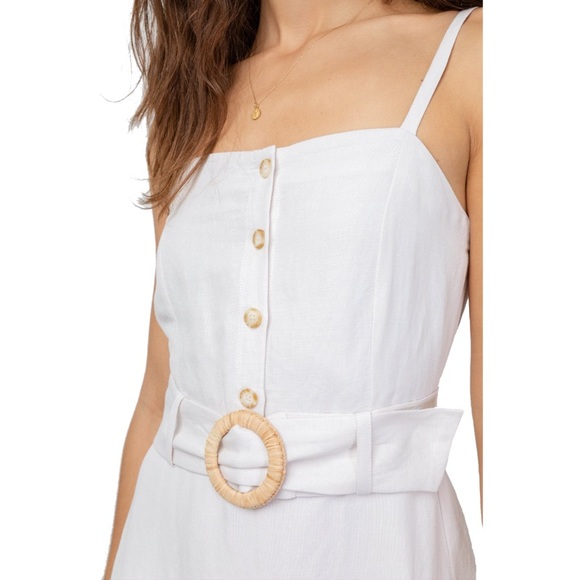 Rails Astrid Belted Flounce Linen Blend Midi Dress - Picture 4 of 7